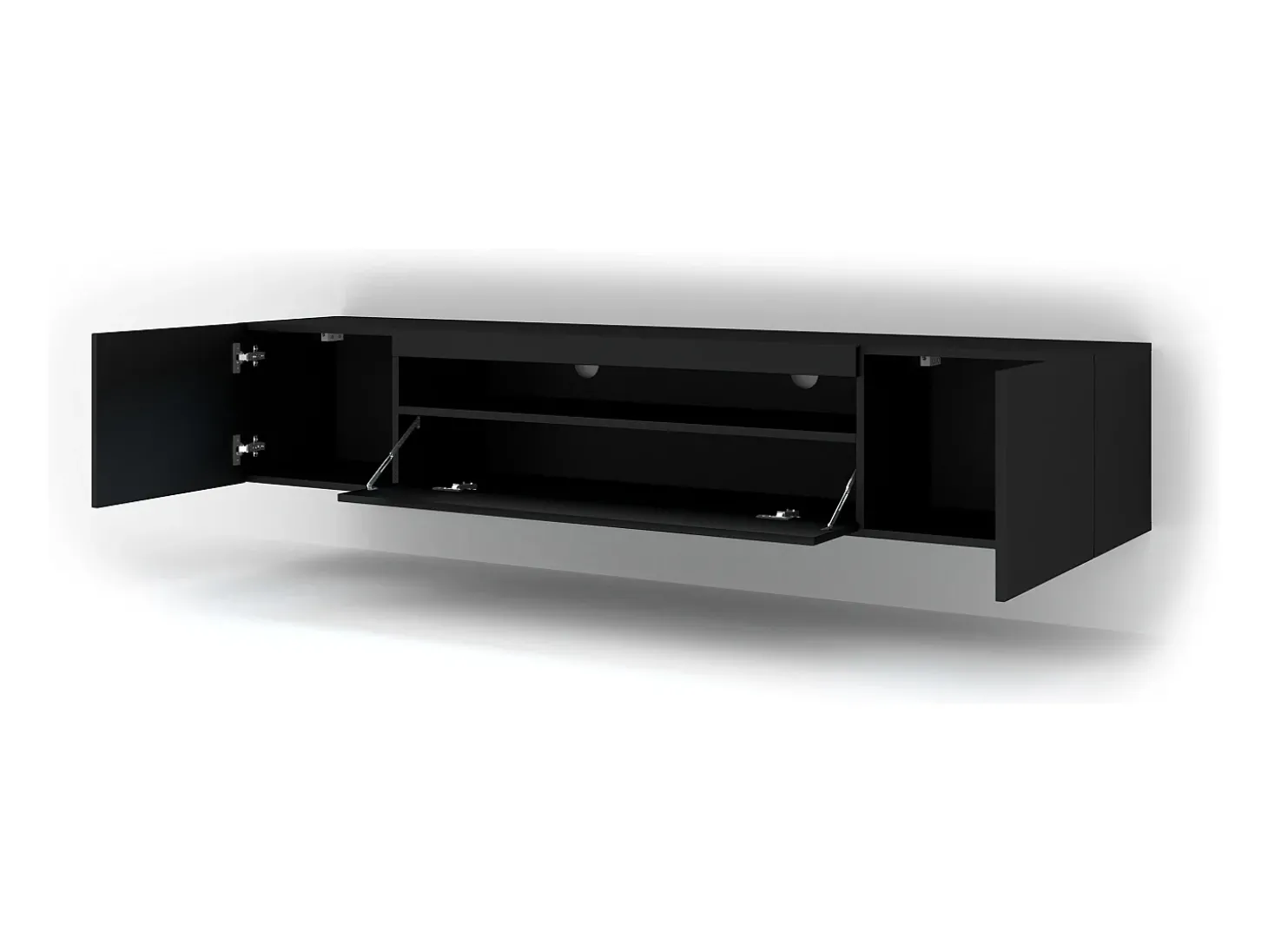 Móvel TV 3 portas Aurus preto 200cm