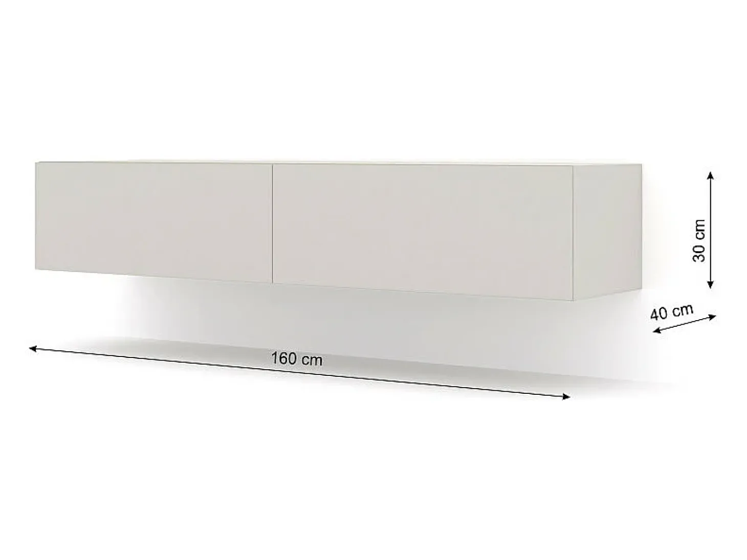 Móvel TV 2 portas Bali carroçaria em branco mate e frentes em branco brilhante 180cm
