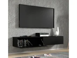 Móvel TV 2 portas Bali preto mate 180cm