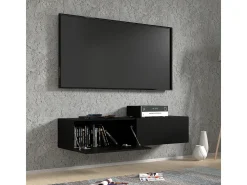 Móvel TV 2 portas Bali preto mate 140cm