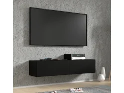 Móvel TV 2 portas Bali preto mate 140cm