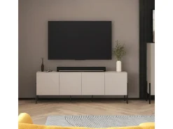 Móvel TV 4 portas Bérénice caxemira e preto 204cm