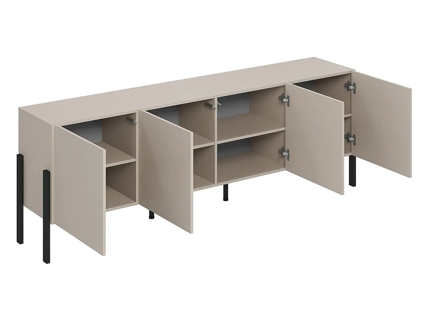 Móvel TV 4 portas Bérénice caxemira e preto 204cm