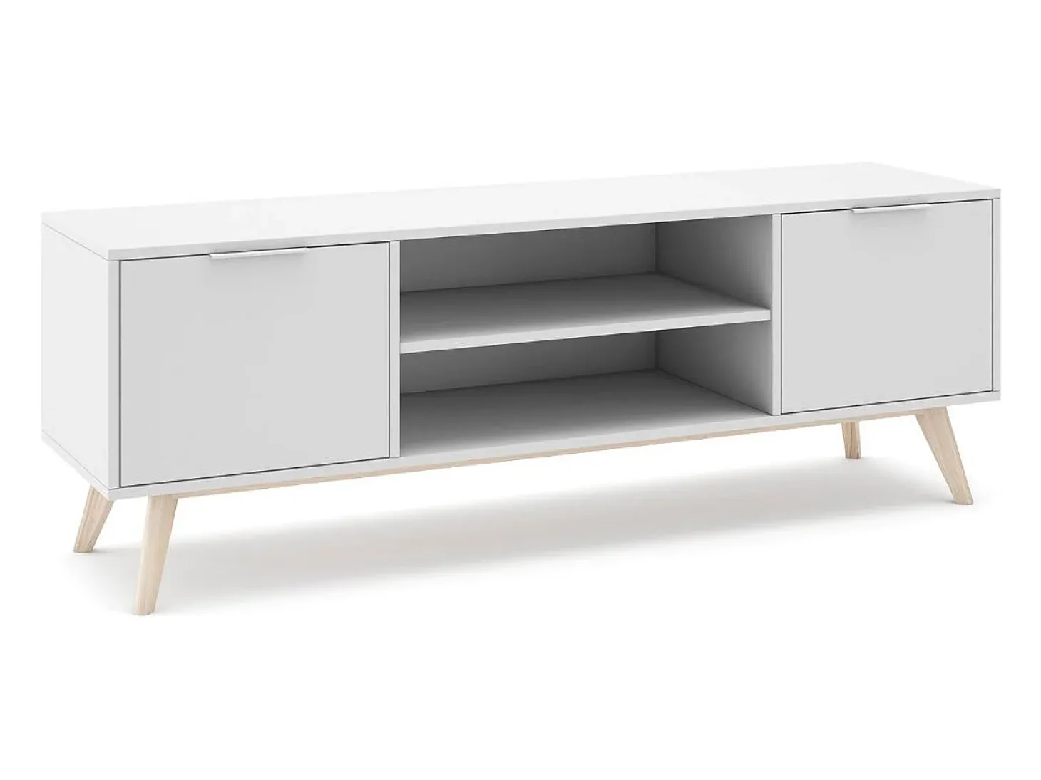 Móvel TV 2 portas com prateleiras abertas 140x53 cm