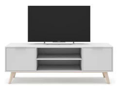 Móvel TV 2 portas com prateleiras abertas 140x53 cm