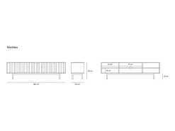 Móvel TV 2 portas e aba preta 180x40 cm