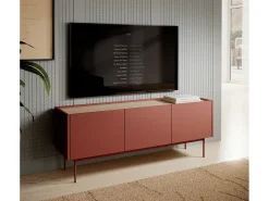 Móvel TV 3 portas em madeira laminada 144x55 cm