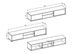 Móvel TV 2 portas Idra cinzento e madeira 180cm