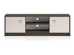 Móvel TV 2 portas Kaius caxemira e madeira escura 160cm