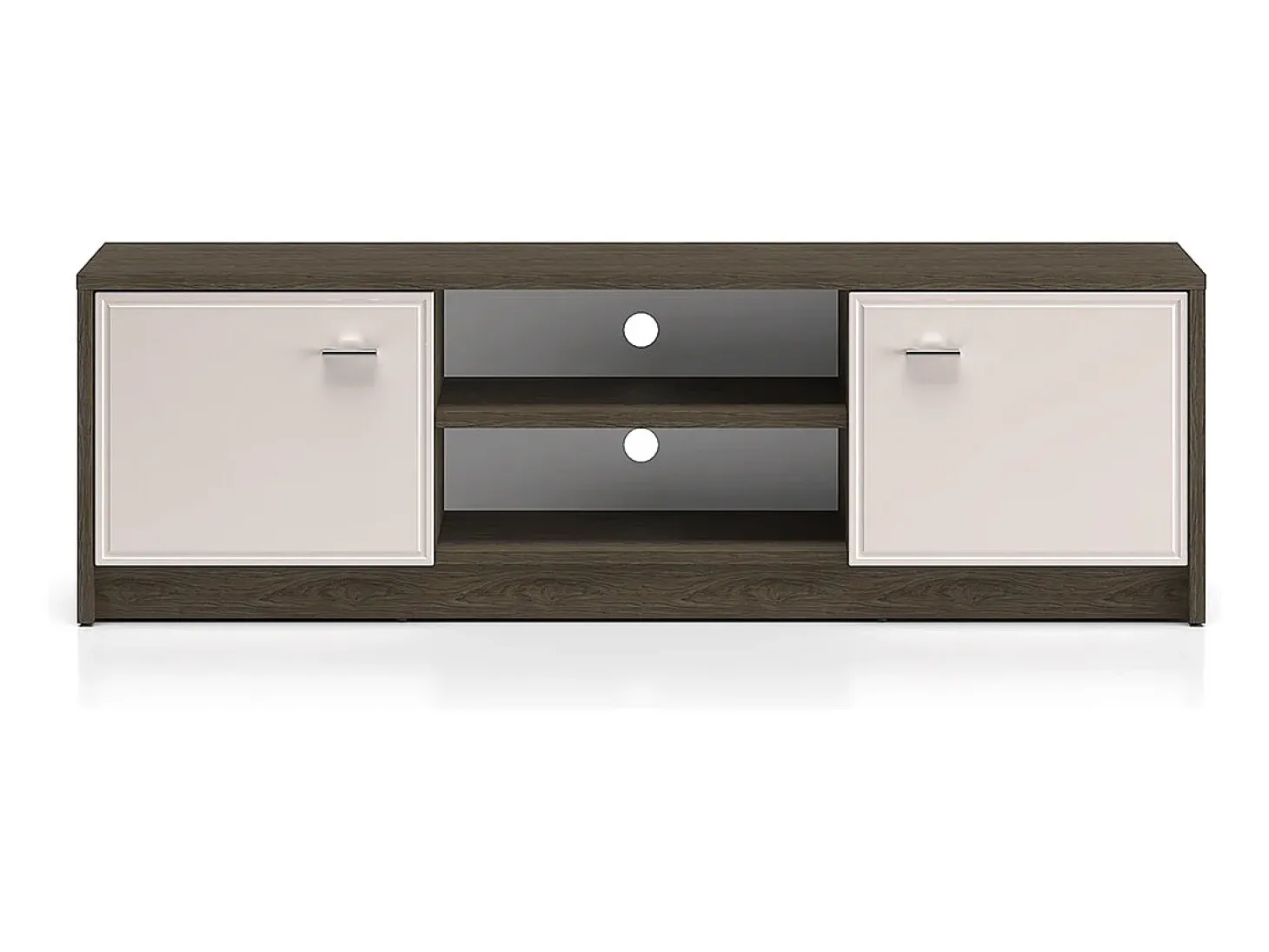 Móvel TV 2 portas Kaius caxemira e madeira escura 160cm