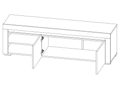 Móvel TV 2 portas Kasla madeira e cinzento antracite 152cm