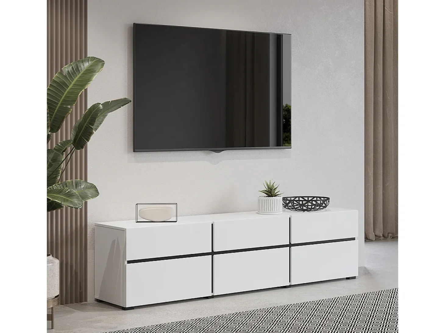 Móvel TV 3 portas Lilia branco 180cm