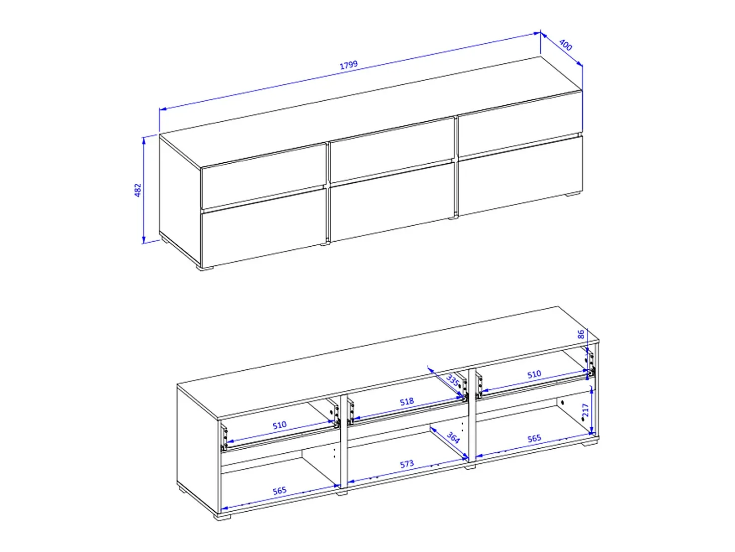 Móvel TV 3 portas Lilia verde 180cm