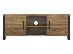Móvel TV 2 portas Lyam madeira e preto 147cm