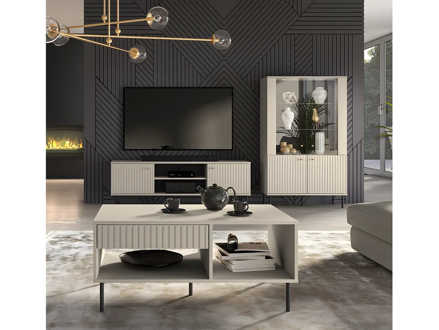 Móvel TV 2 portas Nova bege 160cm