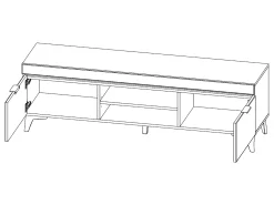Móvel TV 2 portas Ruben madeira 157cm