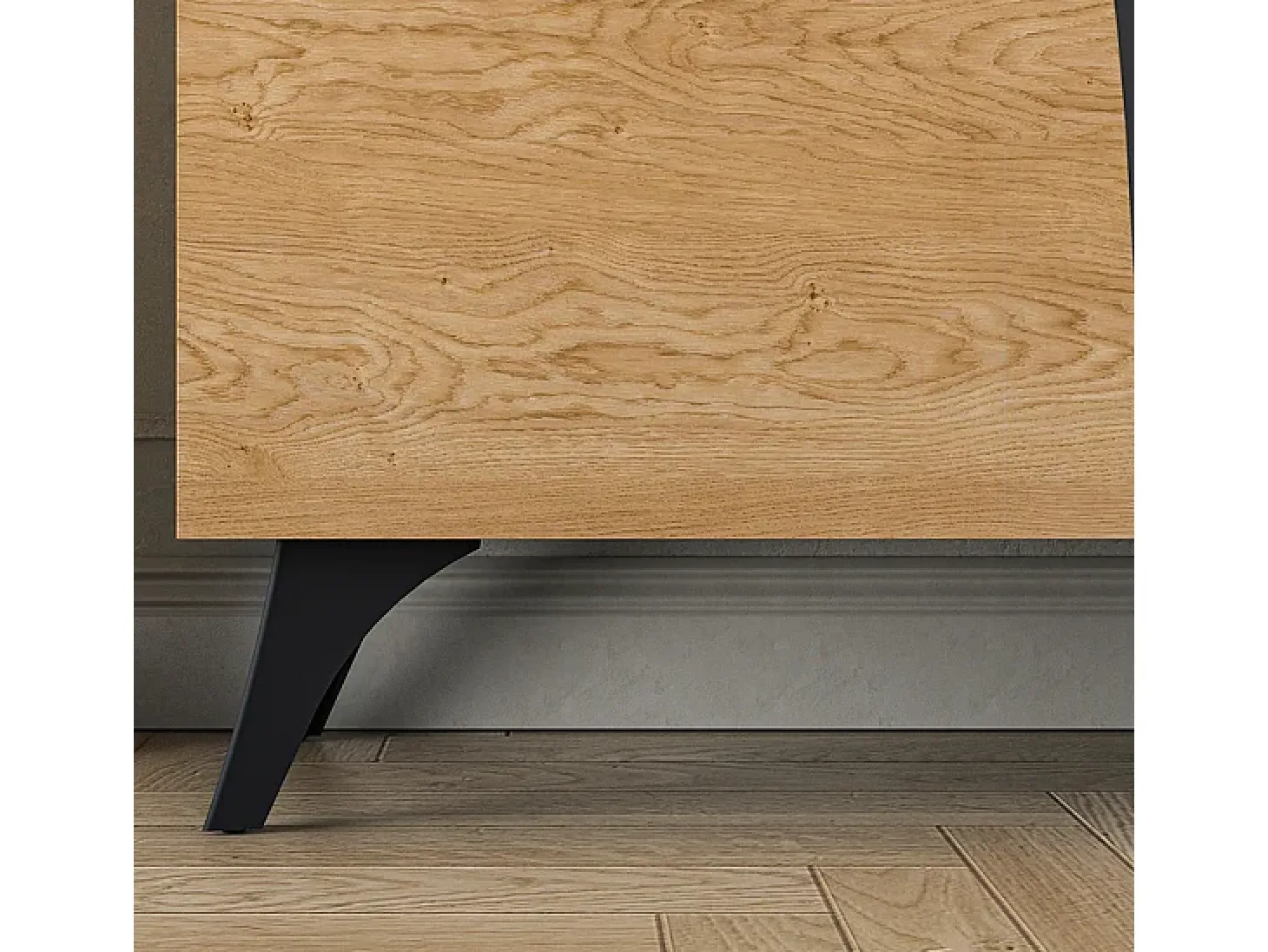 Móvel TV 2 portas Soah madeira e preto 180cm