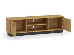 Móvel TV 2 portas Ysia madeira e preto 170cm