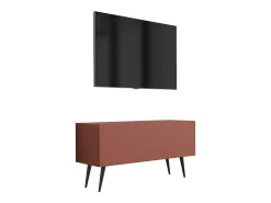 Móvel TV : Vermelho Tijolo, 100 x 52 x 32 cm, patas pretas