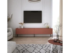 Móvel TV : Vermelho Tijolo, 170 x 52 x 32 cm, patas pretas
