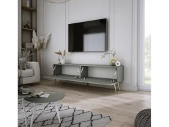 Móvel TV: Aloe, 140 x 52 x 32 cm, pés dourados