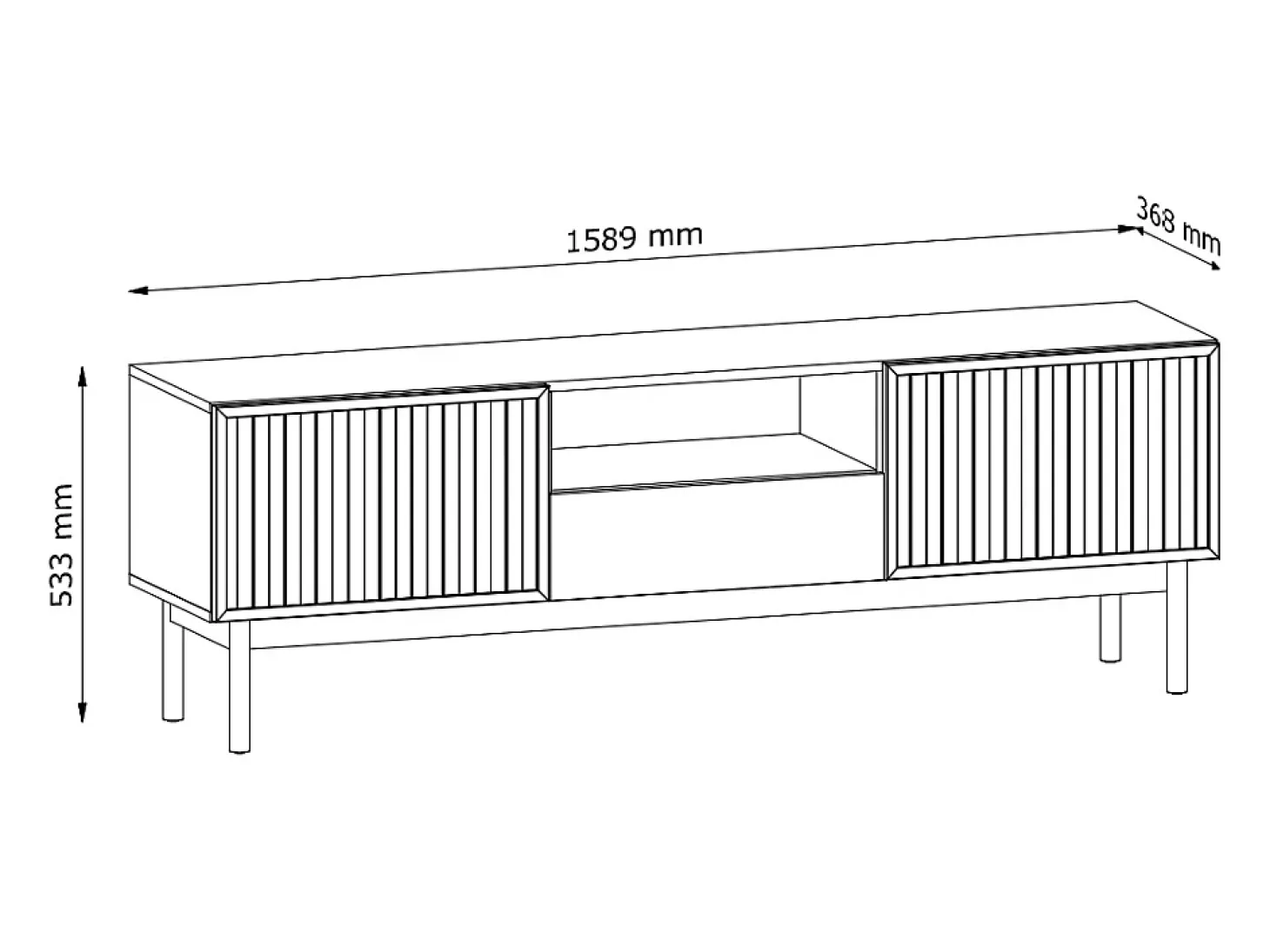 Móvel TV AMBIHOME SAROSI - Carvalho, C159 x P37 x A53cm