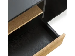 Móvel TV Apolo 1 porta 2 gavetas, Cor Preto/Madeira