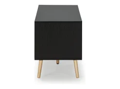 Móvel TV Apolo 1 porta 2 gavetas, Cor Preto/Madeira