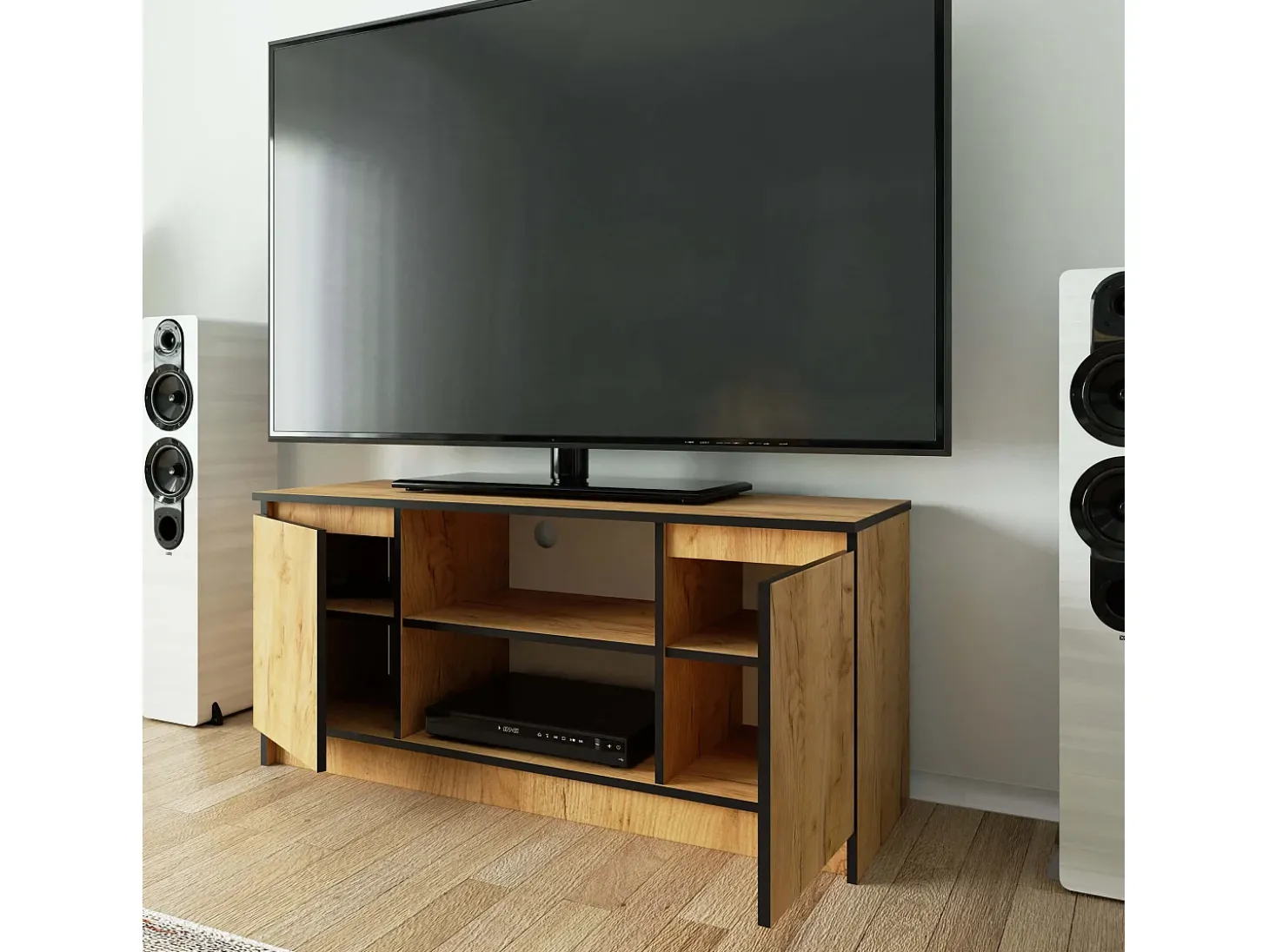 Móvel TV Carvalho com 2 Portas, 1 Prateleira - 120 cm
