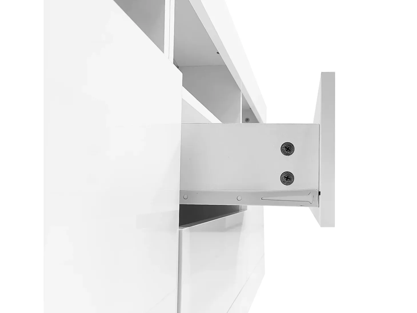 Móvel TV 160cm adequado para TV 70" - com LED - 2 portas 2 gavetas 3 compartimentos abertos - Branco