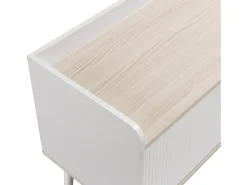 Móvel TV 160cm com 2 gavetas e 2 portas de correr - Branco & Natural