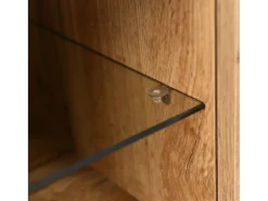 Móvel TV 175cm com LED - 3 portas + 2 prateleiras - estilo industrial - Natural