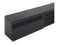 Móvel TV com 3 portas, 5 nichos e LED, preto