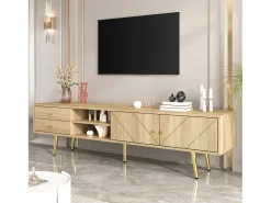 Móvel TV com 2 portas e 2 gavetas - 160 x 36 x 42 cm - MDF, Aglomerado - Cor madeira