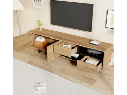 Móvel TV com 2 portas e 2 gavetas - 173 x 38 x 48 cm - Aglomerado - para sala de jantar - Cor madeira