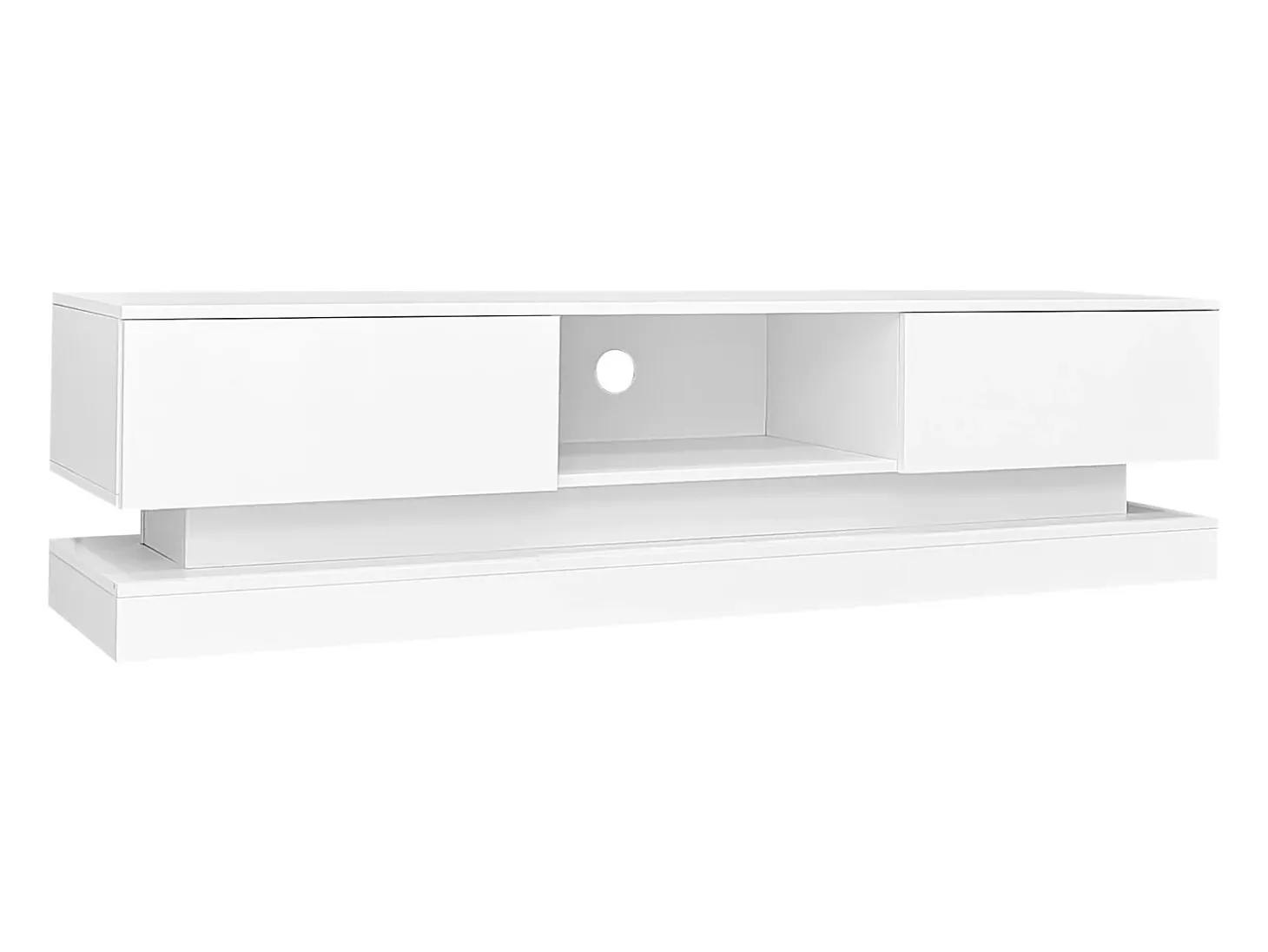 Móvel TV com LED 160cm - 2 gavetas e 1 compartimento aberto - adequado para TV 60" - Branco