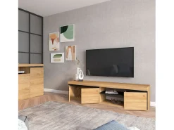 Móvel TV Ebos 160 Roble Nude - Ceniza