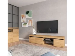 Móvel TV Ebos 160 Roble Nude - Ceniza