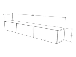 Móvel TV haaus Elba, Carvalho Artisan, 180 x 30 x 25 cm