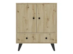 Móvel TV haaus Malta, 3 portas, Carvalho artisan, 75 x 30 x 90 cm