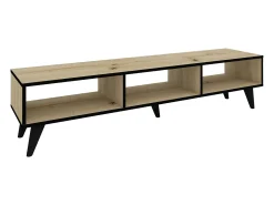 Móvel TV haaus Tirro V2, Carvalho artisan/Preto, 150 x 35 x 35 cm