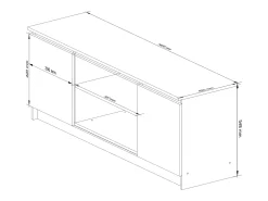Móvel TV K140 Moderno Branco/Cinza com 2 Portas Balcão