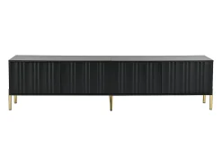 Móvel TV L 190cm - 4 portas e 8 prateleiras - estilo moderno - Preto