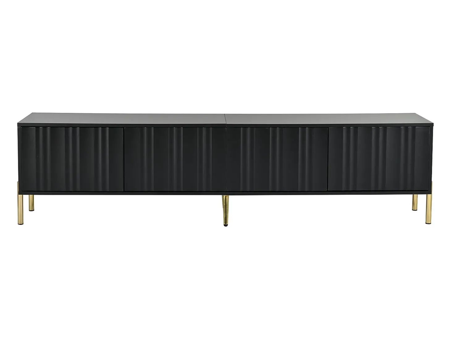 Móvel TV L 190cm - 4 portas e 8 prateleiras - estilo moderno - Preto