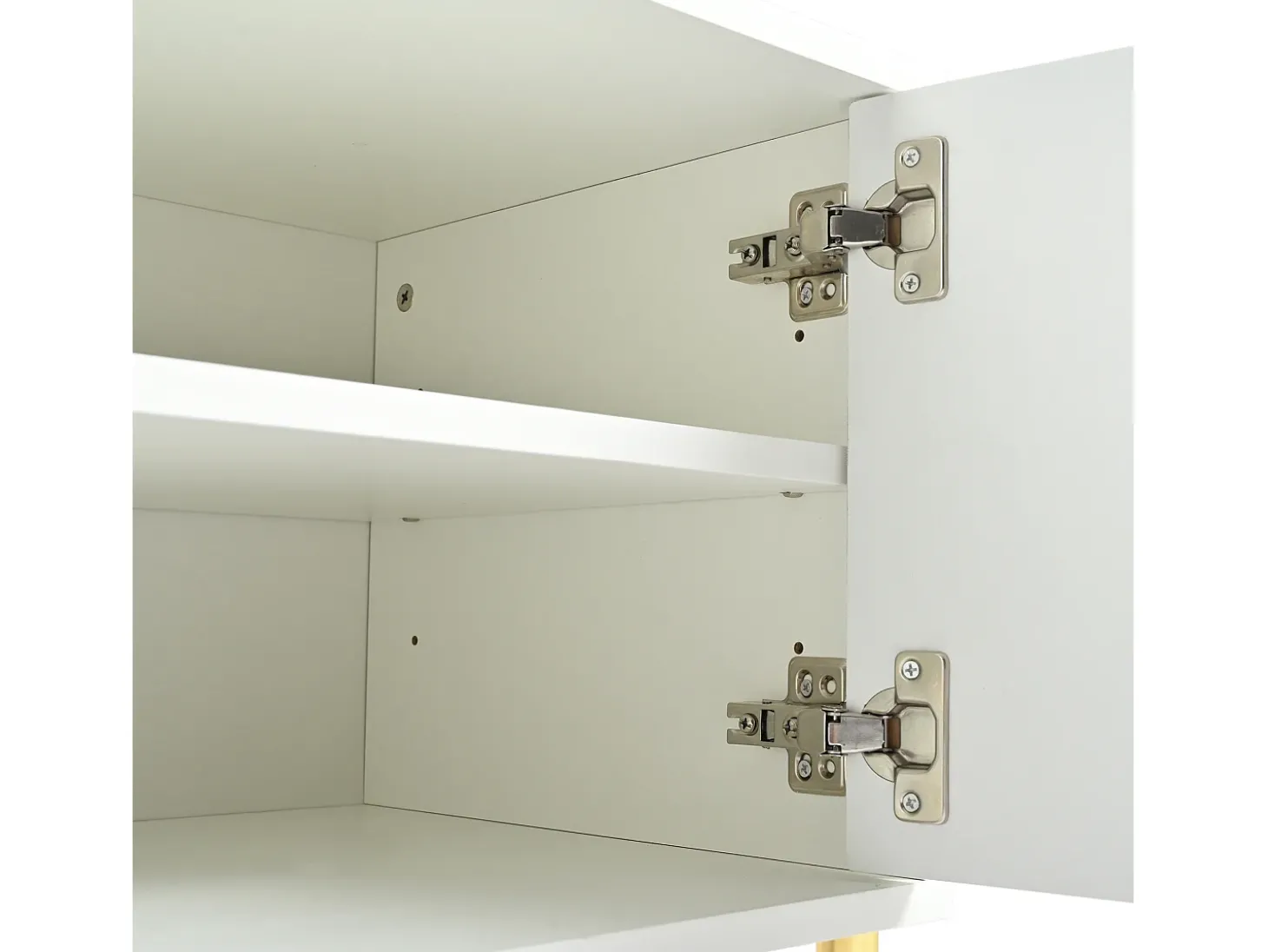 Móvel TV L 190cm - 4 portas e 8 prateleiras - estilo moderno - Branco