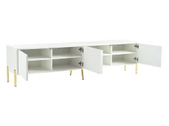 Móvel TV L 190cm - 4 portas e 8 prateleiras - estilo moderno - Branco