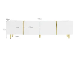 Móvel TV L 170cm - com 4 portas - MDF - Branco