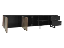Móvel TV L 200cm com LED - 2 portas e 2 gavetas - Castanho
