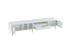 Móvel TV moderno 180 cm - 1 gaveta + 2 portas + 3 compartimentos - Branco