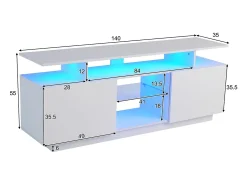 Móvel TV moderno 140cm com LED para TV de 60